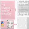 Bczhieulw 100 Envelope Saving Challenge, A5 Libro Del Risparmio, Agenda Risparmio Soldi Con Buste, Budget Planner, Money Binder, Per Coppie, Scuola e Casa (Rosa)