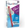Paper Mate Papermate - Flair Original - Pennarello da Scrittura, Punta Larghezza 1,0mm, Colore dell'Inchiostro: Rosso, Scatola da 12.