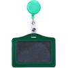 Generic Porta badge per documento d'identità per ufficio, forniture scolastiche, porta biglietti da visita in pelle sintetica, porta carte con clip, stile orizzonte, colori dolci (verde)