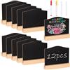 Vikcvcsc 12 Pezzi Mini Lavagna, 10x7,5cm Piccole Lavagnetta Cancellabile,Lavagnette Segnaposto con Cavalletto,Prezzi Lavagnette Mini Lavagna da Tavolo per Buffet Feste Ristorante Cartelli Alimentari