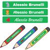 RP GRAFICA Etichette Adesive Personalizzate per penne, matite, pennarelli con nome. Adesivi impermeabili per scuola. Adesivi scolastici (Verde)