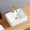 DILECI - Lavabo rettangolare in ceramica bianca 40 x 30 x 13 cm - Lavabo da appoggio con spiaggia per miscelatore - Design moderno con angoli arrotondati - ideale per il bagno contemporaneo - facile