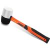 Kendo Martello in gomma bianco/nero 450 g - Martello in gomma dura con Soft Grip in stile fibra di vetro - Due lati nero/bianco per due funzioni - Utilizzabile come martello di montaggio e martello