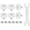 QUARKZMAN 22 mm Rotelle Box Doccia Cuscinetti Ruote Scorrevole Porta Universali con Vite e Chiave per Cassetti Portadocumenti Ricambi Fai Da Te Bianco, 6Pz