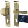 VERAMET Maniglia per Porta Maniglie Porte Esterna Pomolo Cilindro Europeo | Placca Lunga 90mm , Zinco Alluminio, Resistente alla Corrosione, Kit di Montaggio, Set Esterno , Patinato, Sinistra - VITAY