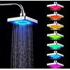 Jadeshay Soffioni per doccia - Kit soffione doccia Square Home Bathroom Shower Heads con luce romantica a LED a 7 colori