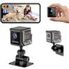 Vzyndir Mini Telecamera WiFi Interna 2K Videocamera Sorveglianza con Visione Notturna, 5 Ore Autonomia, Notifiche Movimento Istantanee, Registrazione Ciclica,Doppia Memoria SD/Cloud, Controllo Remoto Con App