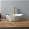 DILECI - Lavabo ovale effetto pietra naturale 41,5 x 33,5 x 14,5 cm - Lavabo in composito o ceramica leggera - Design minerale autentico - ideale per il bagno moderno o naturale - facile da pulire