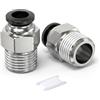 YIZOR 2 Pezzi Di Raccordi Pneumatici a Innesto Rapido, Diametro Esterno Tubo 10 mm X Filettatura Maschio BSP Da 3/8, Raccordo Rapido Dritto Per Tubi PU, PA, PE e PVC