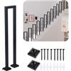 JHYCCDD Corrimano Per Scale Interne, Corrimano Scale, Corrimano Per Scale Esterne di U, Passamano Per Scale Interne, Ringhiere Per Esterni Nero, Corrimano, Per Balconi Corridoi (U-nero, 35CM)