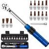 MFUSUL 15 Pezzi Chiave Dinamometrica 1/4, Precisione ±3%, 2-24 Nm Chiave Dinamometrica Bici, Dinamometrica Set con Punte e Asta di 100mm Prolunga, per Bicicletta, Moto