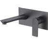 VALAZ Rubinetto Lavabo da Incasso Nero Opaco Ovale Serie Sil | Rubinetto da lavabo da incasso a parete, miscelatore monocomando, ottone e acciaio inox, risparmio idrico, nero opaco