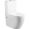 LARDECOR - WC Rimless a Pavimento con Cassetta e Doppio Scarico, Bianco | Con Sedile Slim in UF a Chiusura Ammortizzata, Accessori per l'Installazione Inclusi e Adatto a Bagni Piccoli