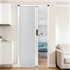 yurstcggh Porta Scorrevole Pieghevole,porta pieghevole invisibile Interno Senza Foratura Nido d'Ape per cucina,Bagno,Dispensa Bianco 60×210cm