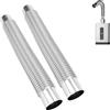 PORFOYO 2 tubi per fumo in acciaio inox, tubo di scarico per stufa, tubo per stufa, tubo in acciaio per campeggio, forno a legna, diametro 6 cm, 6 x 42 cm