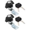 eMagTech 2 Set Un Quarto Giro In Lega Di Zinco Con Chiavi Ritagliate 22mmx20mm Per Armadio Controllo Armadietto Del Contatore Piccolo Distributore Con Serratura A Cilindro Nero