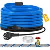 TOFFCAEA Cavo Scaldante per Tubi Antigelo, Tubo di Riscaldamento antigelo autoregolante con termostato, protezione antigel, per tubo dell'acqua, impermeabile (12M) (Blu, 4 Metri)