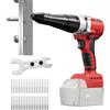cimsfcor Pistola per rivetti senza fili compatibile con Milwaukee batteria 18 V (senza batteria), strumento per rivetti senza spazzole con rivetti da 1/8, 5/32, 3/16, 40 rivetti e luce LED