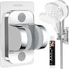nicekool Staffa Supporto Doccia Regolabile - Universale Supporto Doccetta Acciaio Inox, Supporto per Soffione, Senza Punta di Foratura, Resistente, Impermeabile, Installazione Fissa della Colla