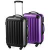 HAUPTSTADTKOFFER - Spree - Set di 2 Valigie Trolley rigido con estensione, ABS, TSA, 4 ruote, 55cm, Nero-Viola