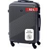 BERTOO Milano Valigia media grigio scuro 52 L - Trolley rigido 60x40x24 cm in ABS con 4 ruote girevoli e serratura a combinazione