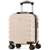 Flight Knight Valigia Da Viaggio Leggera 40x30x20 Cm Bagaglio A Mano Guscio Rigido Con Maniglia Telescopica In Alluminio 8 Ruote Spinner Serratura TSA Approvata EasyJet Vueling Wizz Air