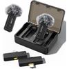FULAIM Microfono Lavalier Wireless per iPhone,Telefoni Android, Mini Microfono wireless con Cancellazione del Rumore, microfono a clip chiaro per registrazioni video, interviste, TikTok e YouTube