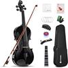 Vangoa 4/4 Violino Acustico Concerto Violin Set con Custodia, Colofonia, Arco, Corde per Violino per Principianti Adulti Studenti, Nero