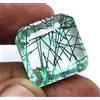 32 Ct Quarzo Rutilato Verde Naturale AAA Taglio Asscher Gemma Sciolta Doublet