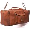 Fatto a mano Handmade 40 Vintage Borsa Weekend Uomo In Pelle Duffle Retro Brown
