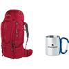 Ferrino Transalp 60, Zaino da Hiking Unisex, Rosso, 60 L & Tazza con Moschettone Grigio