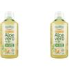 Equilibra Integratori Alimentari, Buon Aloe Vera 95%, Integratore Aloe Vera da Bere Puro o Diluito, Aloin Free, Detox, Pura Polpa, Senza Aggiunta di Acqua, con Succo di Pesca, Senza Glutine, 1 Litro