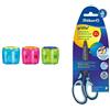 herlitz 10921112 Temperamatite Fancy, Doppio Foro con Contenitore, Colori Assortiti + Pelikan 803502 Griffix Forbici Blu per Bambini, Impugnatura Ergonomica, per Destrimani, 14 cm