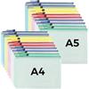 Woobroo Cartellina portadocumenti con cerniera, formato A4A5, in plastica, 5 colori, per riporre piccoli oggetti, cosmetici e accessori da viaggio, ecc. (20 pezzi)