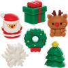 Baker Ross FN346 Gomme di Natale - Confezione da 12, Riempitivi per sacchetti natalizi per bambini