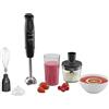 Tefal Optichef - Frullatore a mano a 20 velocità regolabili e pulsante, tecnologia Powelix Blades Technology, becher da 800 ml, motore da 1000 W, tritatutto da 500 ml, lavabile in lavastoviglie