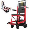 VOCIC AY04 Scaletta elettrica pieghevole con catena in gomma 220KG | per sedie a rotelle fino a, sollevamento scale mediche con luce LED per disabili (rosso)