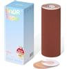 BnDR Cotton Nastro Kinesiologico Trans con Copri Capezzoli per Compressione Toracica FTM Transgender, Extra Largo, 18 cm x 5 m (Espresso)