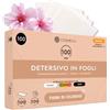 Cosmeau Foglietti Detersivo ai Fiori di Ciliegio - Fino a 100 Lavaggi (100 Foglietti) - Detersivo per Bianchi, Colorati e Neri - Biodegradabile & Ideale per i Viaggi