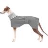 Morezi - Cappotto invernale per cani con striscia riflettente, morbida fodera in pile di poliestere con cinghia regolabile per levrieri, lurcher e cani da corsa - Grigio - XS
