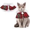 Hileyu Costume di Natale Cane Gatto Completo Natalizio Mantello Capo Animale Rosso Costume Animale Carino Capo Caldo Morbido Gatto Vestiti per Cucciolo Cane Gatto di taglia piccola media