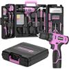 FADAKWALT 103 Pezzi Cassetta Attrezzi Completa Set di trapani avvitatore a batteria da 12 V Trapano avvitatore batteria e set di attrezzi per la casa con luce LED per fai da te e casa