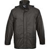 Portwest S450 Giacca Sealtex Doppia Patta Antivento Resistente Ed Elastico | Nero, XL, EN 343 Classe 4:1, UPF 50+, Zip e Bottoni Nascosti, Cappuccio a Scomparsa, Polsini Regolabili, Vestibilità Comoda