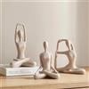 Ni-JASW Set di 3 statue in arenaria per meditazione e yoga, statuette in resina per libri, decorazioni per la casa, regali