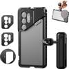 NEEWER S25 Ultra Cage, Stabilizzatore Video Rig per Telefono PA082 per Registrazione+Maniglia Laterale Bluetooth PA045E, Adattatore Filtro 67mm, Backplate per Lente 17mm/T Mount Compatibile con Moment