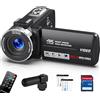 Delmodes Videocamera da 80 MP, zoom digitale 18X, 4K, con schermo IPS da 3,0 pollici