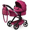 Bayer Design 17067AA Passeggino per bambole Combi Xeo, carrozzina bambola, regolabile in altezza, convertibile, borsa