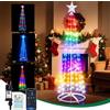 Aigostar 180CM Luci Albero di Natale LED Smart con Stelle, RGBIC, 165 LED, Controllo Segmenti DIY Colore, APP e Telecomando, Music Sync, 39 Effetti Dinamici, IP44 Impermeabile per Interno, Esterno