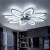 YUNLONG 90 cm Lampadario Ventilatore da Soffitto Con Telecomando Led Dimmerabile Pale da Soffitto Design DC Plafoniera Fiore Led Reversibile 6 Velocità Lampadari a Ventola per Camera da Letto Cucina,Nero