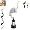 Generico Decorazione da scaffale "Gatto con lanterna" (#C) | Lanterna da libreria a forma di gatto, Statuetta di gatto sospesa con LED stampata in 3D, luce notturna in stile retrò